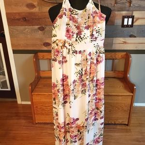 Zara Basic Floral Criss-cross Maxi Dress